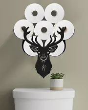 Deer Head Toilet Paper Holder for Extra 8 Rolls, Funny Decorative Toilet Pape...