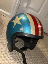 VINTAGE EASY RIDER CAPTAIN AMERICA HAP JONES STARS STRIPES MOTORCYCLE HELMET SM