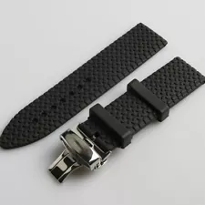 23mm Black Rubber Watchband for Chopard Watch Strap with Stainless Steel Buckle