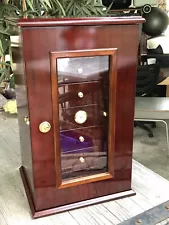 Beautiful Elegant Cherry Wood 7-Drawer Humidor Cabinet w Hygrometer