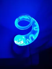 LumiSource Lightening Blue Swirl Spiral Touch Sensitive Plasma Glass Lamp