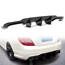 For Mercedes W204 C250 C300 C350 C63 AMG 2012-14 Gloss Black ABS Rear Diffuser (For: 2012 C63 AMG)