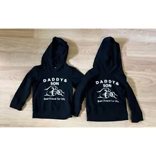 Lot Of Two Size 3-4Y Black Long Sleeve Hoodie Daddy And Son Best Friend For Life