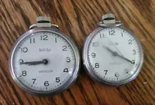 Antique Lot Of 2 Westclox Bull's Eye Mechanical Dollar Pocket Watch For Repair