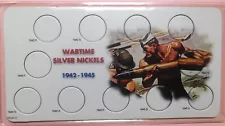 1942 - 1945 S War Time Silver nickel cardboard holder with plastic sleeve.