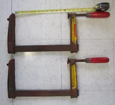 Vintage Pair (2) of Wetzler 12” Sliding Bar Clamps with 7" Throat #712 U.S.A.