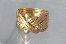 Vintage Middle Eastern 8 Piece Gold Puzzle Ring 18K - 15 grams - Size 11 3/4