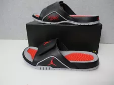 Nike Jordan Hydro 4 IV Retro Black Red Cement Slides Sandals Mens Sz 11