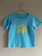 Retro cute vintage 90s y2k Sri Lanka blue top yellow elephant boho hippy 12 eco