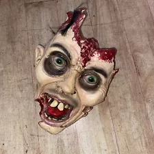 Halloween Prop rare Flat back ZOMBIE HEAD. Latex Foam. Hard To Find Prop.