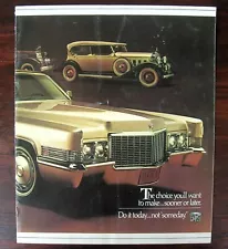 1970 Cadillac "Today, not Someday" Dealer Sales Brochure by GM-OEM. (Eldorado)