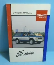 89 1989 GMC S-15 Models/S-15 Jimmy owners manual