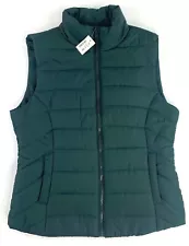 New Aeropostale Womens Green Quilted Puffer Jacket Size M Zip Up Outerwear