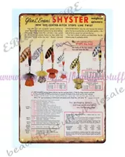 1964 Glen L.Evans Shyster Fishing Lures metal tin sign prints for sale online