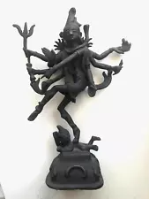 Vintage Shiva Nataraja Statue Dancing Hindu God - Mixed Metal 10" Tall