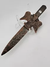 Rare One Of A Kind WW2 German Trench Art Brass Dagger With State Eagle Emblem.