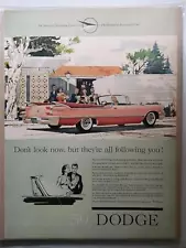 Vintage Original 1959 DODGE CUSTOM EIGHT CONVERTIBLE AUTOMOBILE Magazine Ad