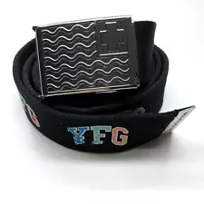 Pink + Dolphin Web Belt Black OS Up To 40" Multicolor Letters YFG 1 1/2"