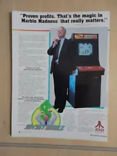 Marble Madness Video Arcade Machine Original Magazine Pull Out Ad