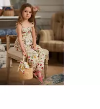 Polo Ralph Lauren Girl's Floral & Strawberry Print Jumpsuit NWT $85 Size 6