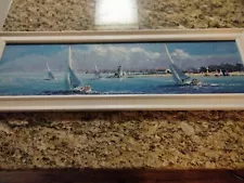 Hallam Kerry Oil Painting "Day Sale" 12x36. Signed