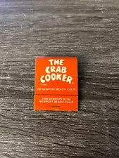 Vintage Unstruck Matchbook...The Crab Cooker Seafood Restaurant Newport Beach CA