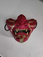 Samurai Oni Half mask, 3D printed, Hand Painted