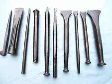 GREAT VINTAGE SET OF 9 STONE CARVING CHISELS