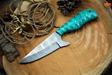 CUSTOM HANDMADE 9'' DAMASCUS STEEL SKINNER KNIFE WITH RESIN HANDLE FOR SALE