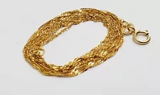 24" 1mm Twisted Singapore Chain Necklace Solid 14K Yellow Gold Best Ebay Deal