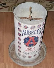 Vintage AUBREY RED A Chicken Feeder