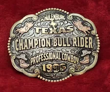 CHAMPION BULL RIDING TROPHY RODEO BUCKLE☆PRO☆SCHULENBURG TEXAS☆1996☆RARE☆769