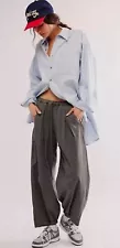 Free People Parachute Pants Gray Sz S Runs Big Streetwear Grunge Hobo Lagenlook