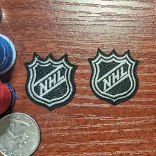 NHL Logo Patch 2 Small Pieces Collar Hats Size Embroidered Iron Patch 1.25x1"