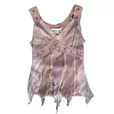 Charlotte Russe Pink Blouse Tanktop Fairycore Whimsical