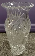 Glass Vase. 8 1/2” Tall X 4” Round.