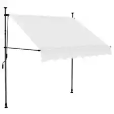 Manual Retractable Awning with LED 300 cm Cream