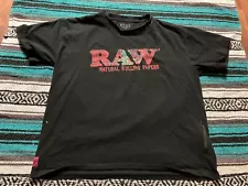 Raw Natural Rolling Papers Ghost Shrimp T-Shirt Black Mens XXL Hidden Pocket