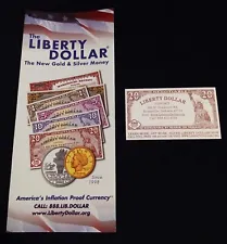 Norfed Liberty Dollar Brochure & Business Card-Own Piece of History! Silver Gold