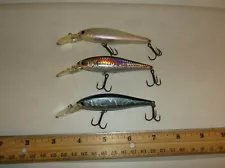 LOT OF 3 LUCKY CRAFT POINTER SP FISHING LURES DEEP DIVER CRANKBAIT JERKBAIT