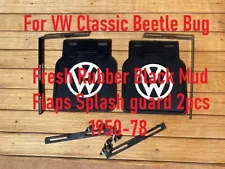 For VW Classic Beetle Bug Fresh Rubber Black Mud Flaps Splash guard 2pcs 1950-78