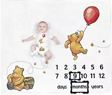 The Pooh Bear Baby Stuff, Honey Baby Monthly Milestone Blanket for Newborn Baby