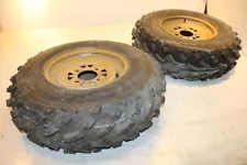 1997 Arctic Cat Bearcat 454 Front Wheels W Dunlop AT25X8-12 Tires 0402-169 (For: Arctic Cat Bearcat 454)