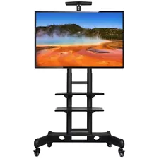 Mobile TV Stand Rolling TV Cart with Mount&Wheels for 32" to 75" LCD/LED Flat