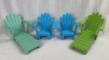 Doll Patio Set Barbie Skipper Chelsea Blue Adirondack Chairs Chase Lounge