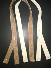 Civil War Suspenders BEIGE OLIVE STRIPE Sewn on Period Hand Crank Sewing Machine