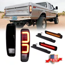 6PCS Smoke LED Tail Light & Side Marker Lamp For Ford F150 F250 E150 Truck 73-79