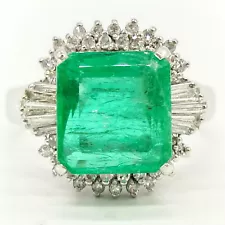 Jewelry Ring Emerald 4.14ct Platinum 1320457