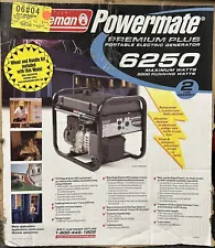 Coleman Powermate Premium Plus 6250 Generator With Control Panel - Never Used ð