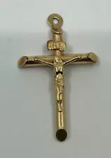 14k Gold Cross Crucifix Christian Jesus Pendant/Charm For Necklace or Rosary